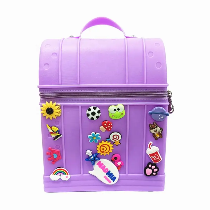 FENGJIU Cartoon EVA Rubber Bag School Kids Backpacks Cute Animal Charms Kids Backpack Bags Accept Custom Logo and Designer Rubber Silicone Bagg