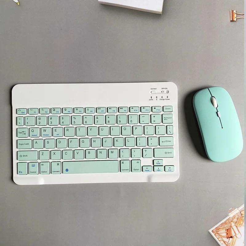 Перезаряжаемая Bluetooth клавиатура и мышь Combo для Android Windows Tablet сотовый телефон iPhone iPad Pro Air Mini OS/iOS