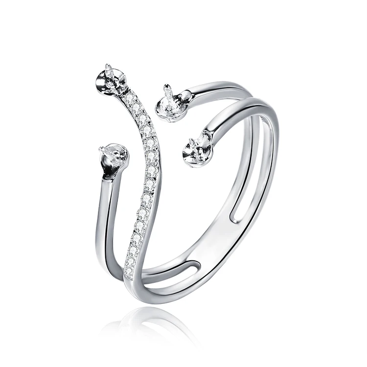 Simple style  jewelry 925 sterling silver trendy  rings  mounting  classical  eternity  fashionable   women