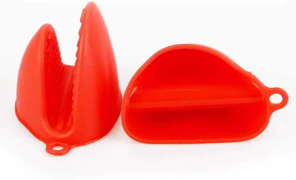 Kitchen Silicone Heat Resistant Oven Mitts Cooking Baking Gloves Insulation Non Stick Anti-slip Pot Bowel Holder Clip