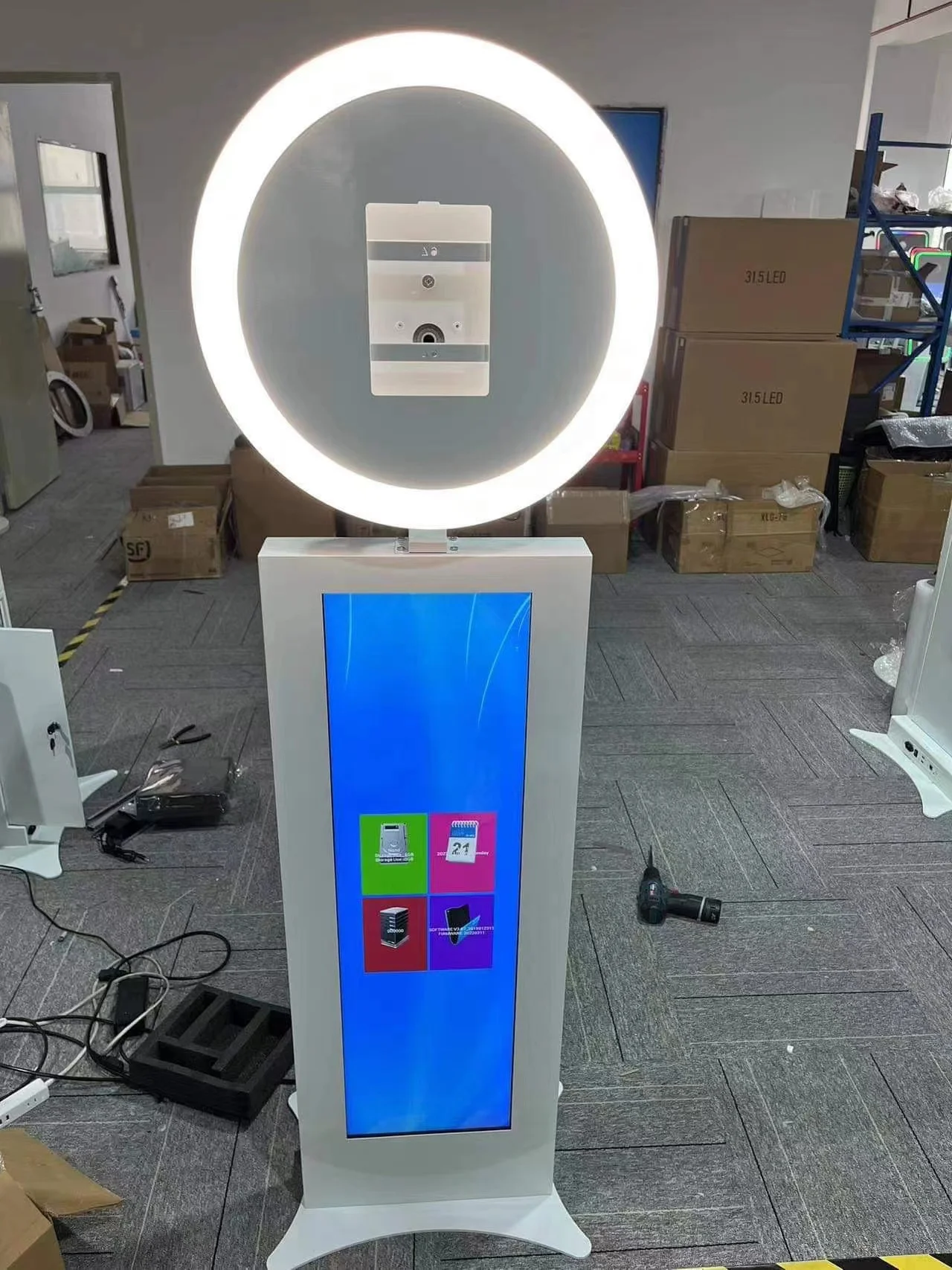 Portable Ipad Photo Booth Machine Wedding Party Photobooth Shell Ipad Selfie Ipad Photo Booth Lcd 3d Ring Light Shell Booth