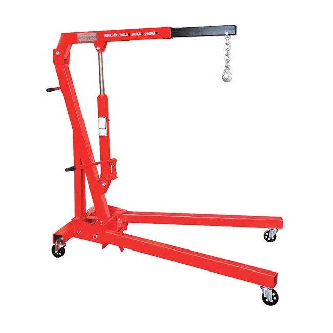 Heavy Duty 2Ton Manual Shop Crane for Engine Hoist with Telescopic Boom and Legs