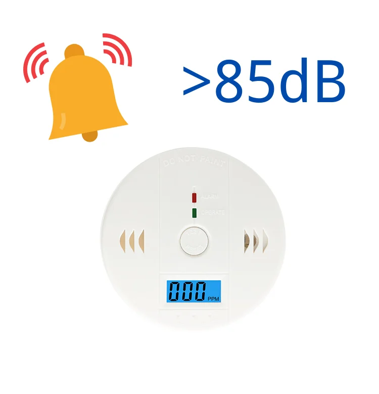 LCD screen CO Buzzer alarm  smoke fire alarm