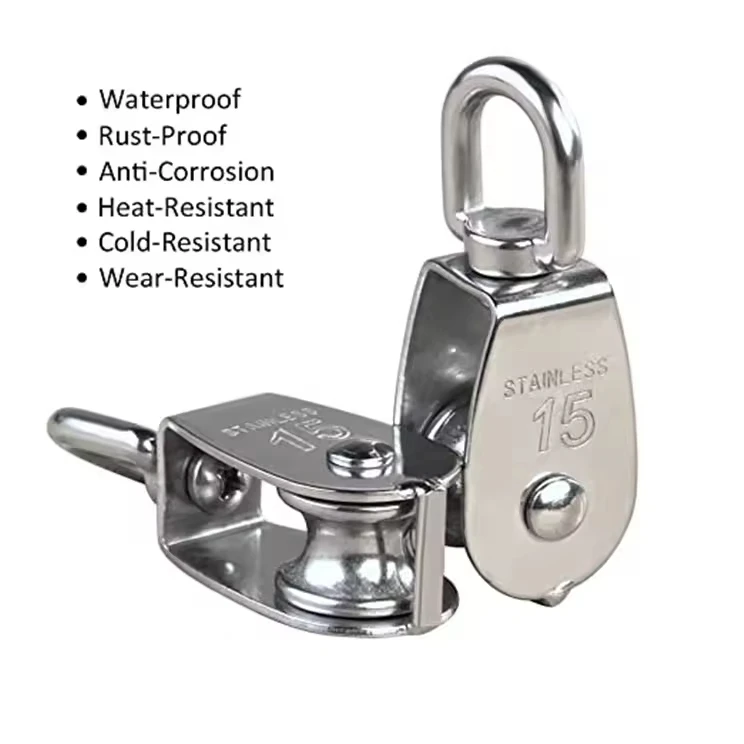 Professional high tensile Hot Sale stainless steel Pulley Double Wheel, Single Wheel Pulley  Double Wheel Wire Rope Pulley Block