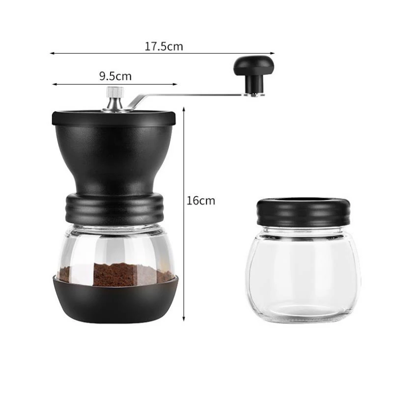 Multifunctional quiet spices mill coffee grinder manual hopper coffee grinder cup hand coffee burr grinder