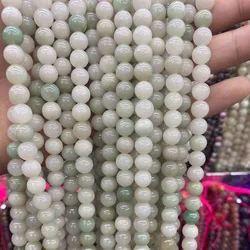 Natural  Wholesale Green Emerald Jadeite Loose Round 6/8/10mm Beads Strand Jade she taicui