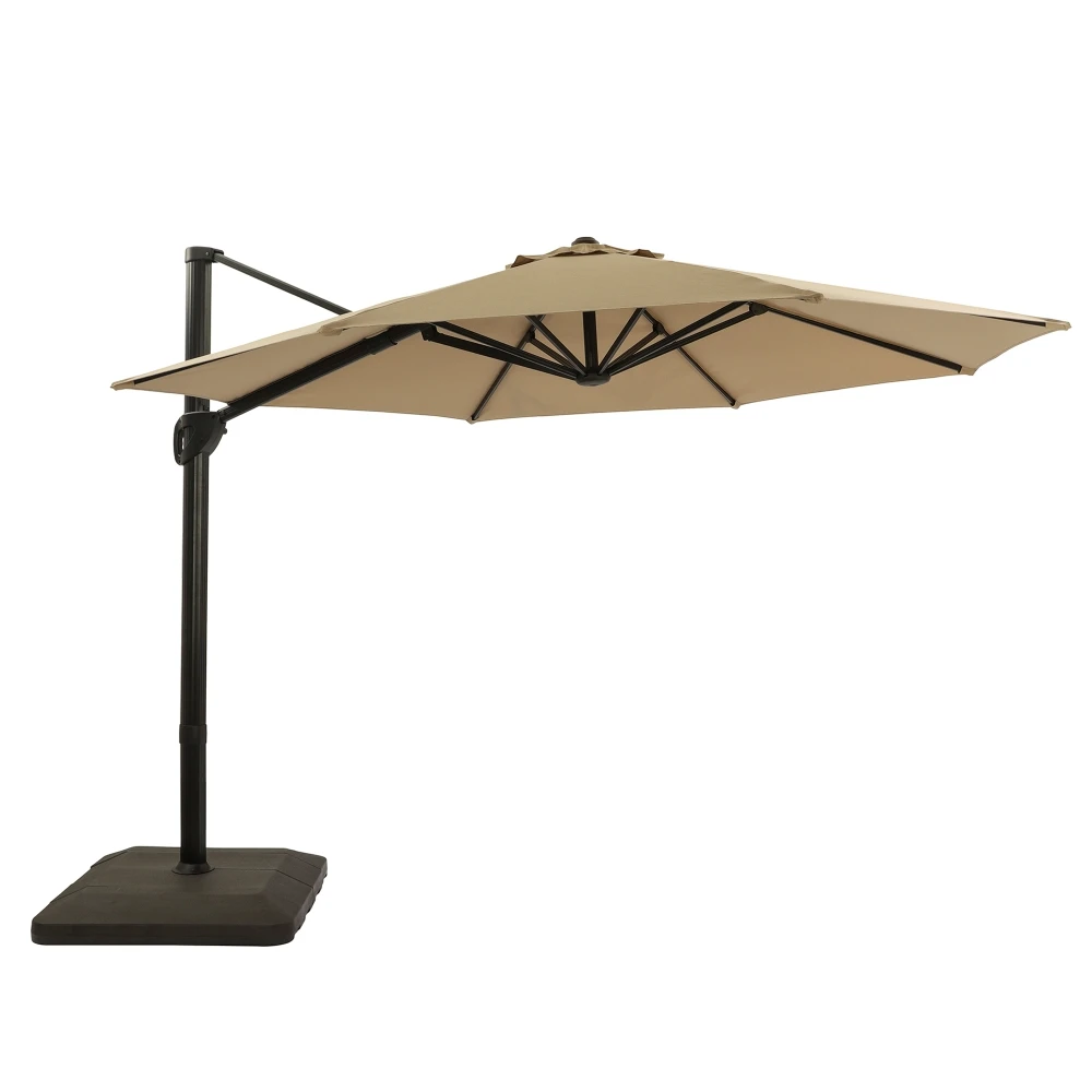 Support Dropshipping Title Adjustable Wheat Sun Rain Large Patio Umbrella Base Cantilever Umbrella With Base Included