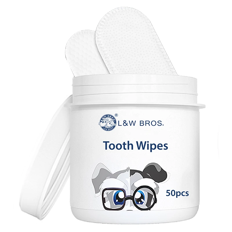 Dustomized Pet Dental Finger Wipes Dog Teeth Wipes Dog Finger Wipes for Dogs Cats Remove Bad Breath