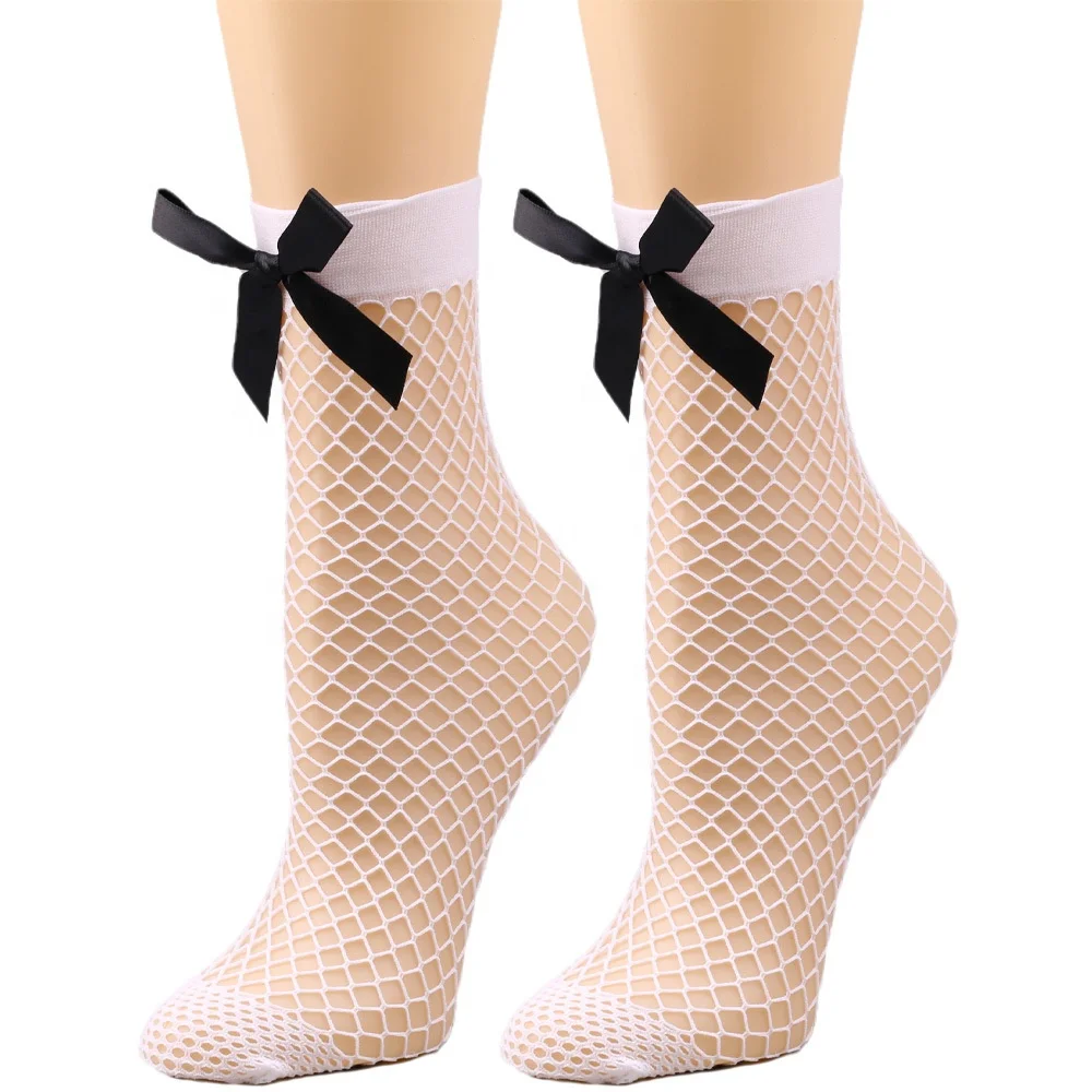 Summer cool and cute bow mesh fishnet socks