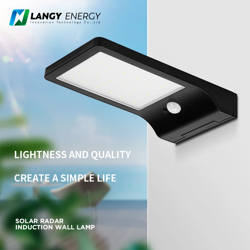 Langy official motion radar sensor square solar wall light
