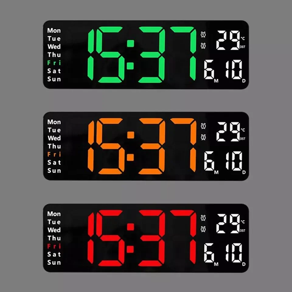 Extra large screen wall mounted clock multifunctional remote control electronic digital LED clock Nordic style clock