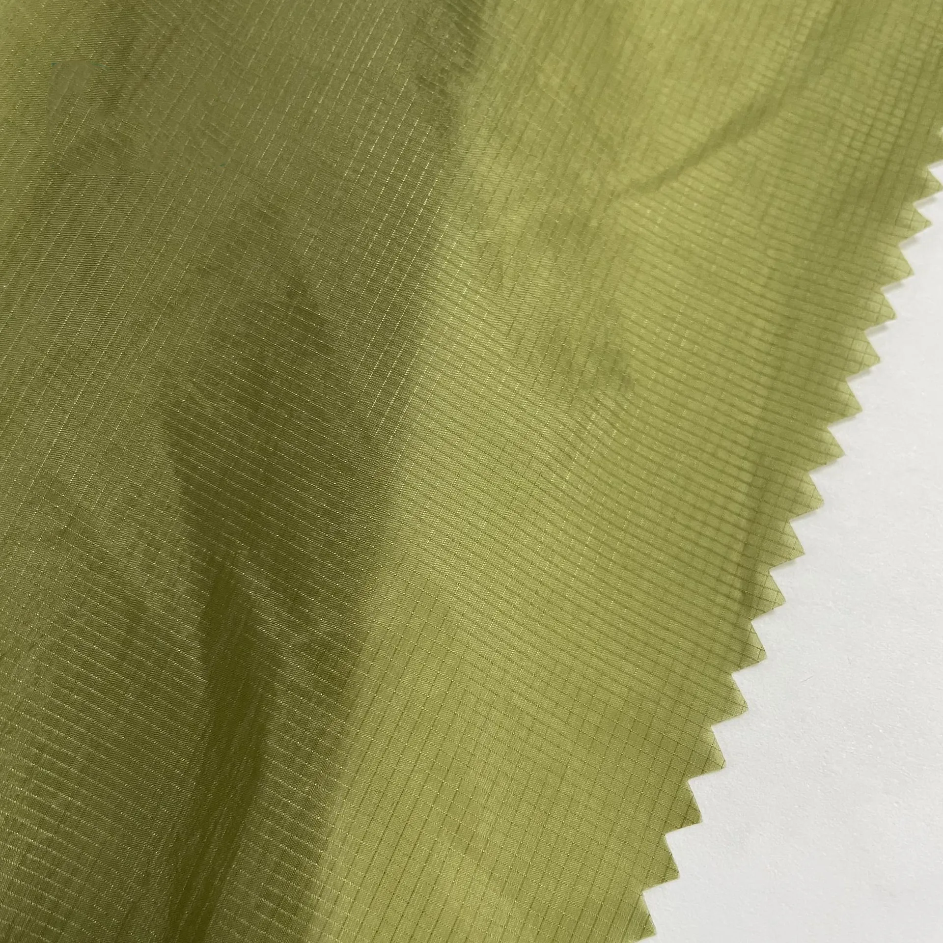 Recycled  Nylon 0.11 Float Plaid silk fabric Outdoor sunscreen clothing down jacket fabric