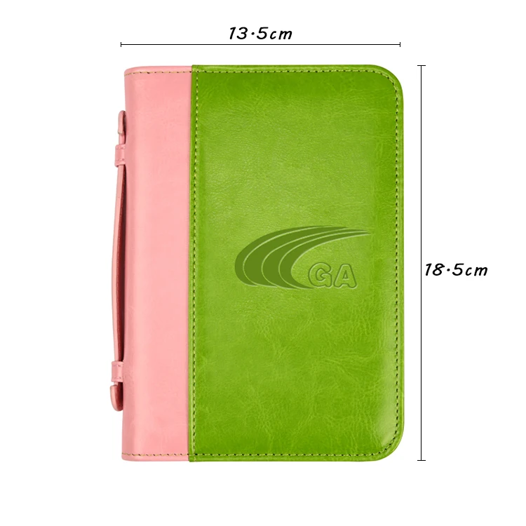 Custom combination colors bible book cover jewish bible covers bible cover pu leather carrying bag with handle and zipper