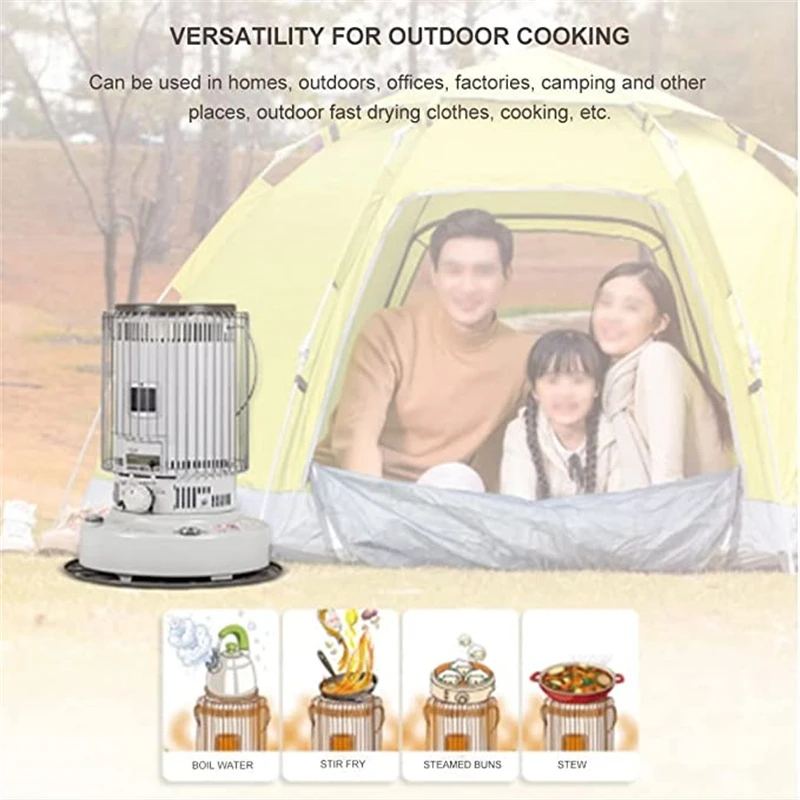 Heater Outdoor White Portable Kerosene Heater Stove 6.66kw with Kerosene Stove Burner for Camping