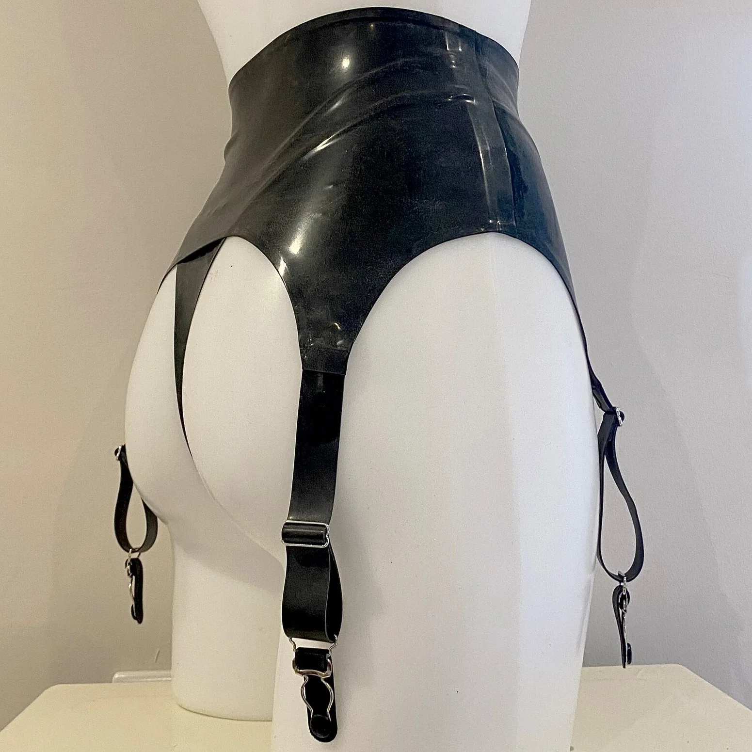 Sexy Black Latex Hood Rubber Fetish Mask Open Pinhole Eyes with Eyeshade Breath Play