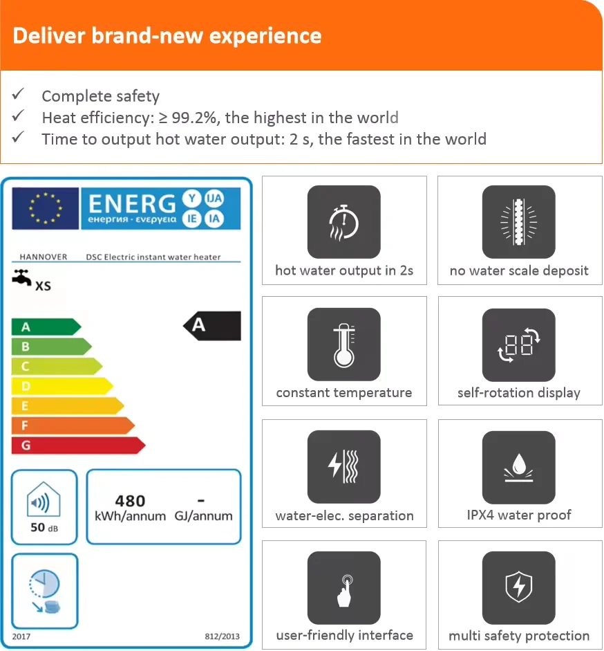 Hotel Portable Bathroom Kitchen Shower Hot Tankless Geyser Electric Instant Thermostatic Water Heaters For House