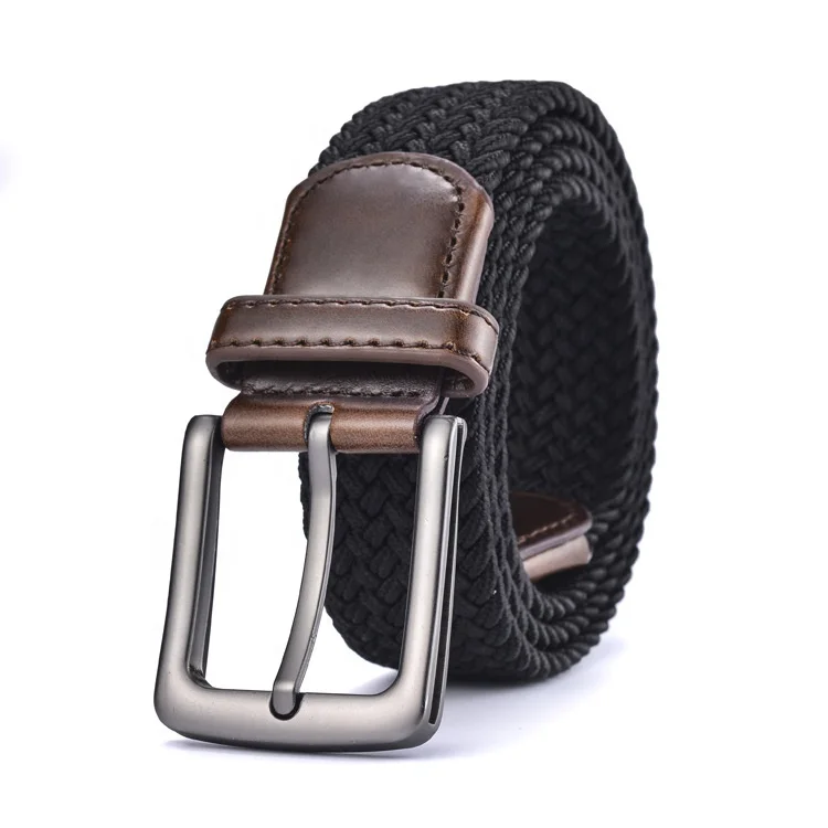 New wholesale men and women rubber silk elastic force woven belt stretch young people pants belt for sale