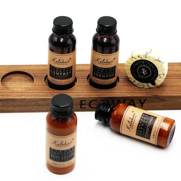 Custom Hotel Toiletry Kit Bathroom Amenity Sets Bath Soap Shampoo Conditioner Shower Gel Body Lotion in Bottle