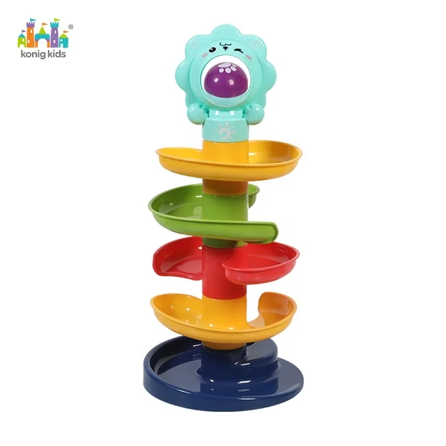 Konig Kids Seventh Floor Jouets Enfants Turn Around Track Slider Rolling Ball Interaction Ramp Ball Orbital Plastic Baby Toys