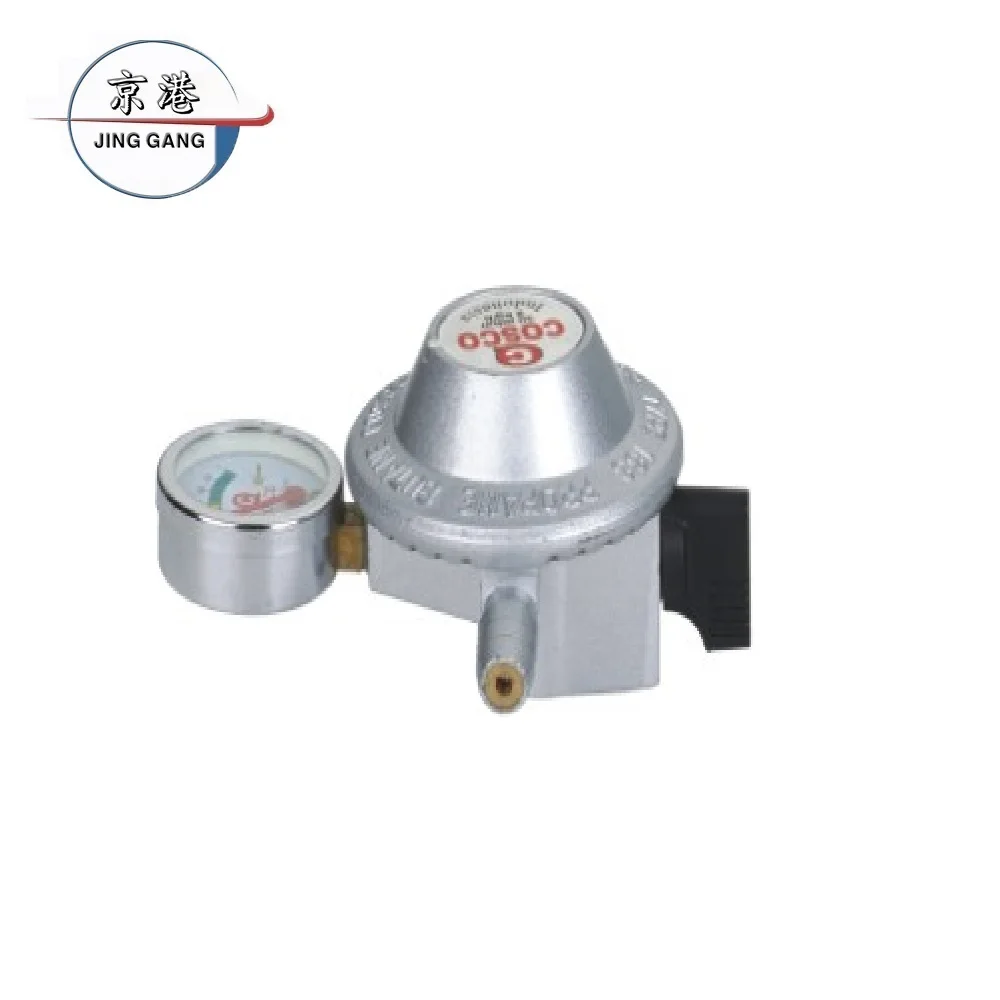 LPG gas regulator with aluminium alloy body and gauge
