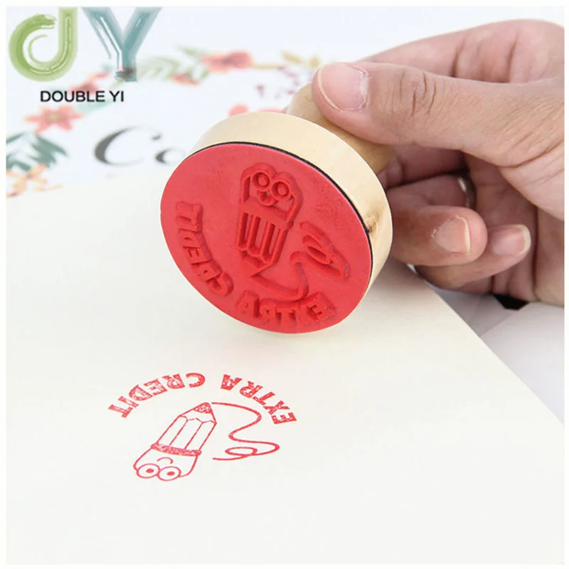 Custom Vintage Animals Flower Embossed Wood Stamp For Scrapbooking Sculpture Wooden Seals for DIY Ceramic Pottery Polymer Clay