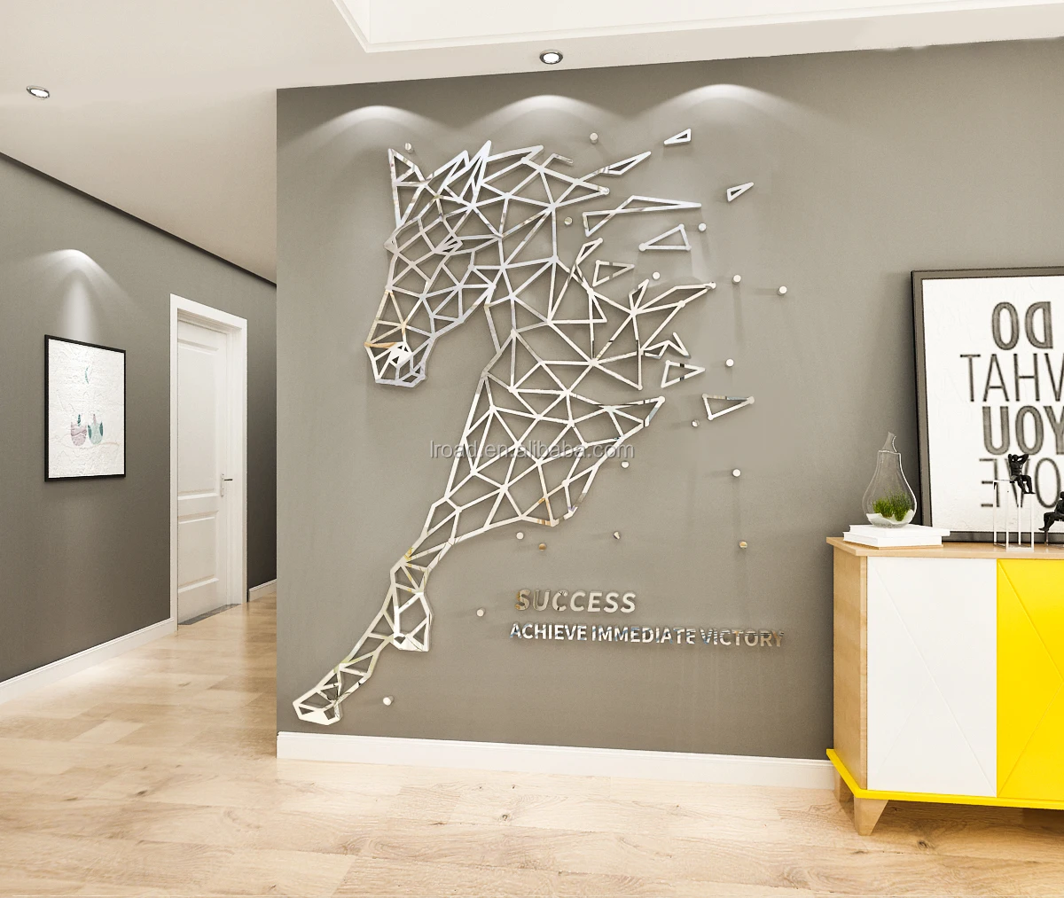 Abstract line animal 3D acrylic wall art  stickers bedroom study living room house decoration interior wall stickers