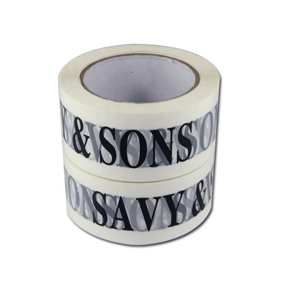 
logo printed strong adhesive custom bopp packing tape with white background 