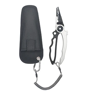 Multi Functional Aluminium Alloy Fish Pliers With Sheath Fishing Scissors Tackle Tools
