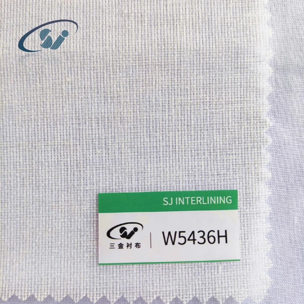 Sanjin Hot item woven fusible interlining waistband interfacing tape  PA/PES  fusible interlining woven interlining
