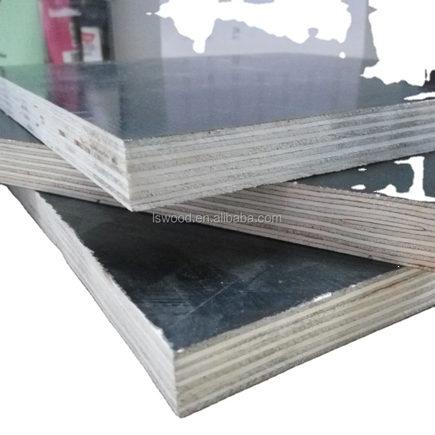 film face plywood Construction playwood/ 18mm formwork plywood film POPLAR wood POPLAR  18mm Black Color laminated plywood