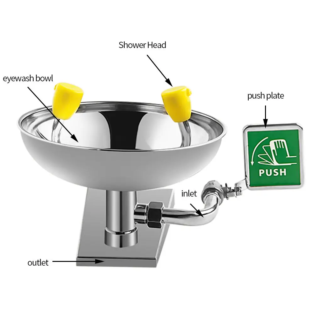 China High Quality Safety Eye Wash Equipment Plastic ABS Wall Mounted Eyewash Station