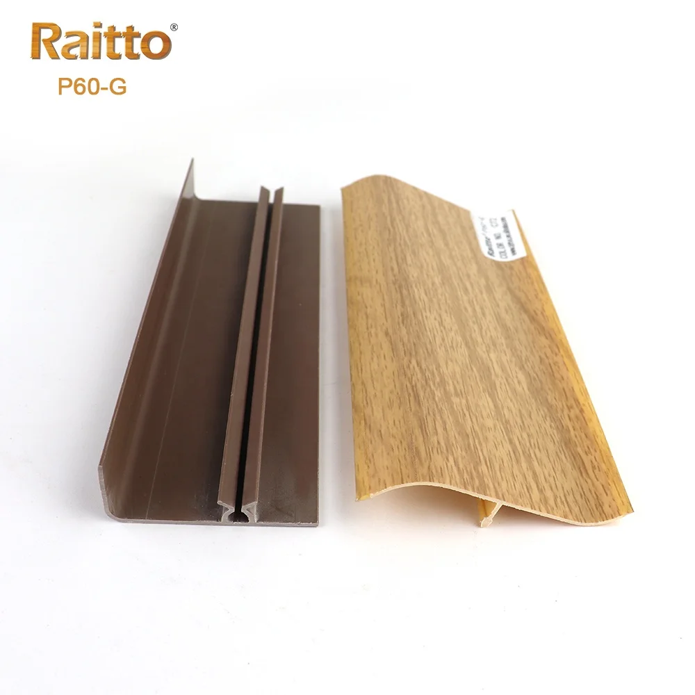 P60-G raitto современный дом пол плинтус из ПВХ резиновый край пластиковый Плинтус