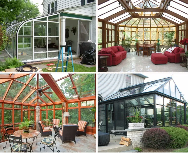 
Aluminum glass solarium sunroom with laminated roof 