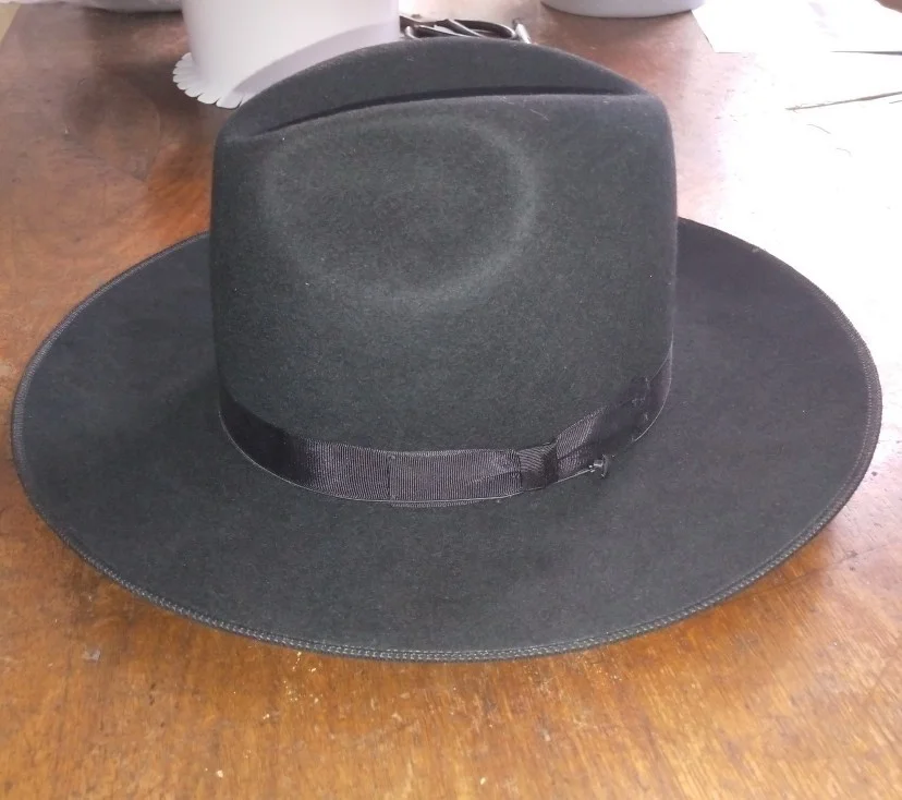 Borsalino Styled Black Classic 100% Australian Wool Felt Jewish Hats