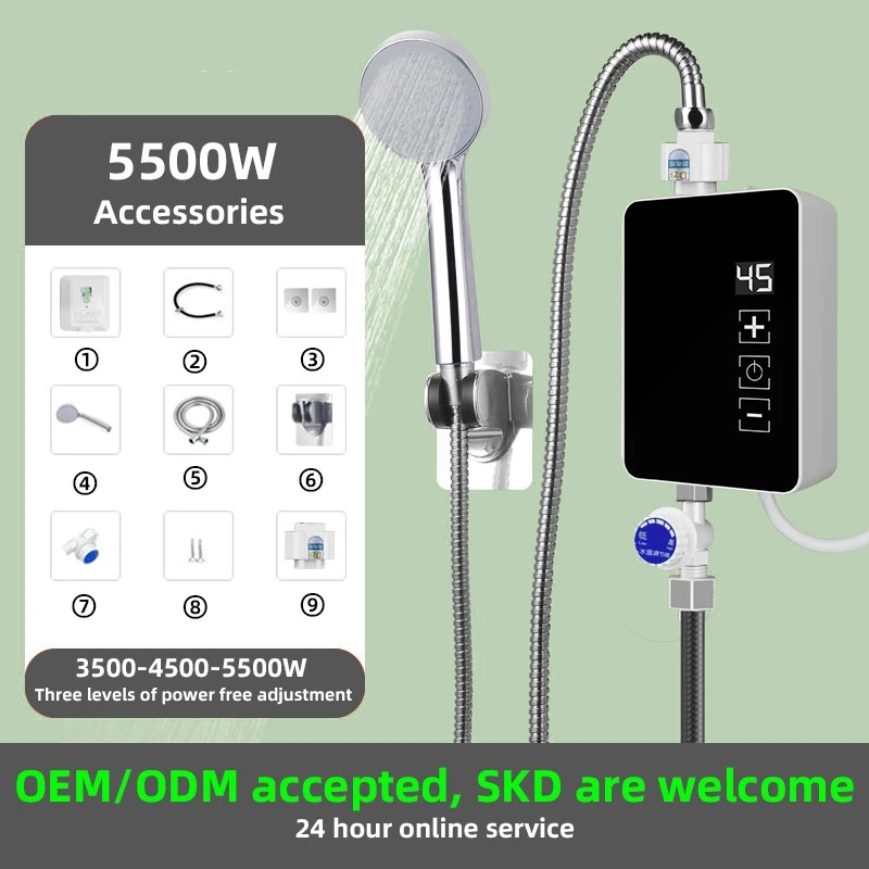 5.5KW High Quality Wall-Mounted Tankless Variable Frequency Constant Temperature Instant Water Heater Electric Water Heater