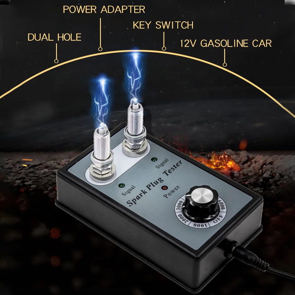 New Version Double Test Holes Auto Electronic High Voltage Car Spark Plug Tester