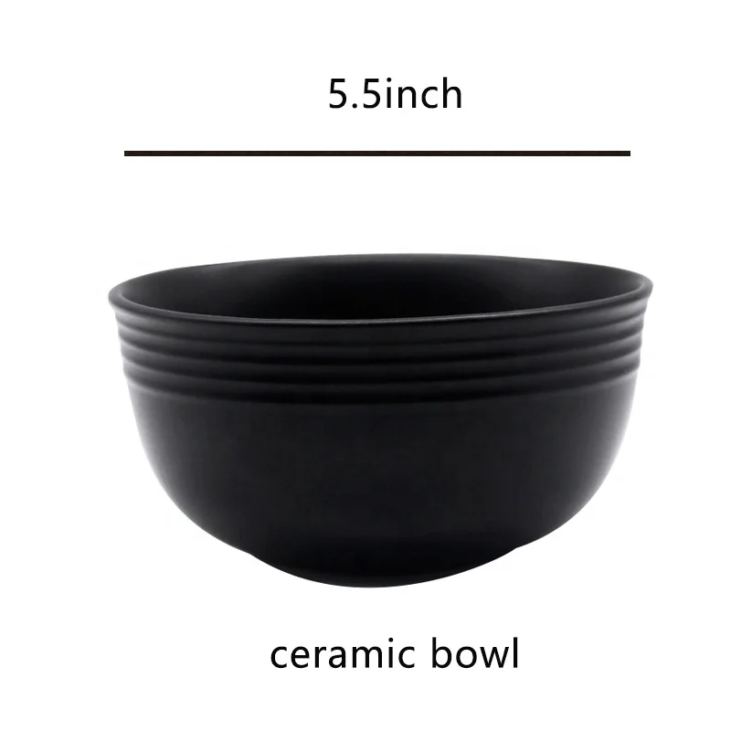 Eco friendly nordic tableware dinner plate 4 user home black embossed ceramic dinnerware set