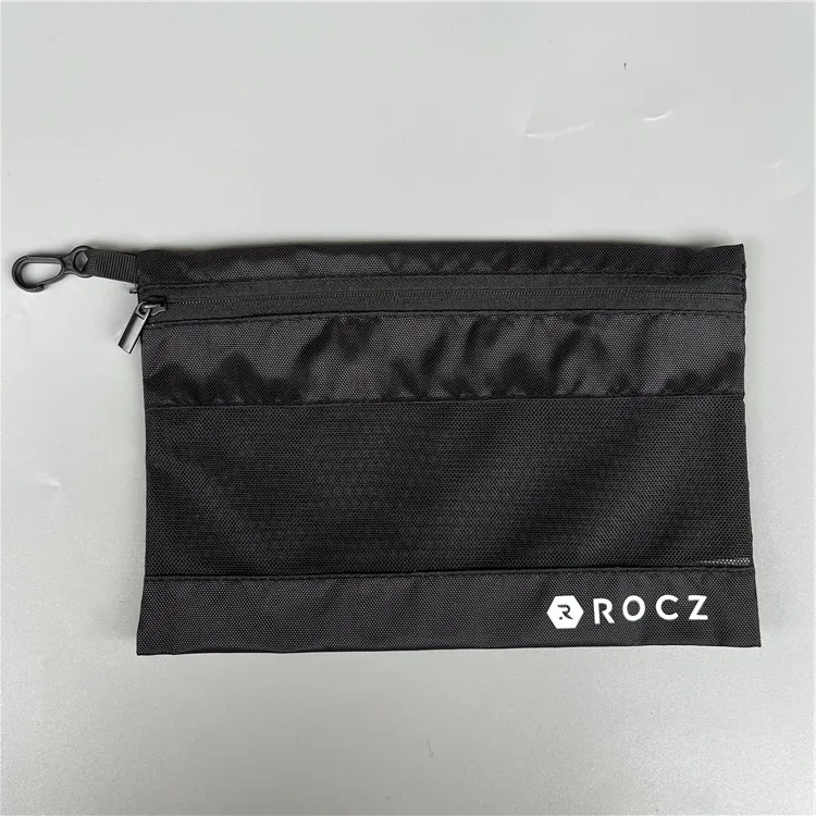 custom kneelet soccer socks packaging zipper bag / custom knee mat packaging nylon mesh zipper pouch bag for soccer shin guards