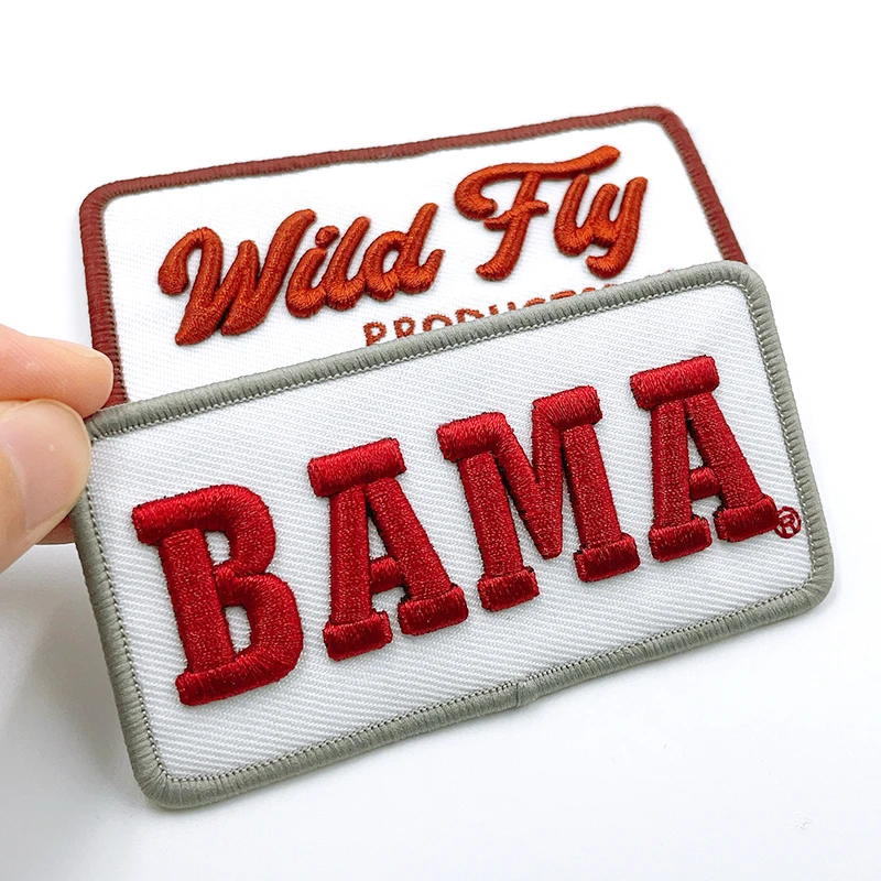 Fashion 3D Logo Sew on Customized Woven Patches Personalized Iron on Letters Sequin Embroidery Patches