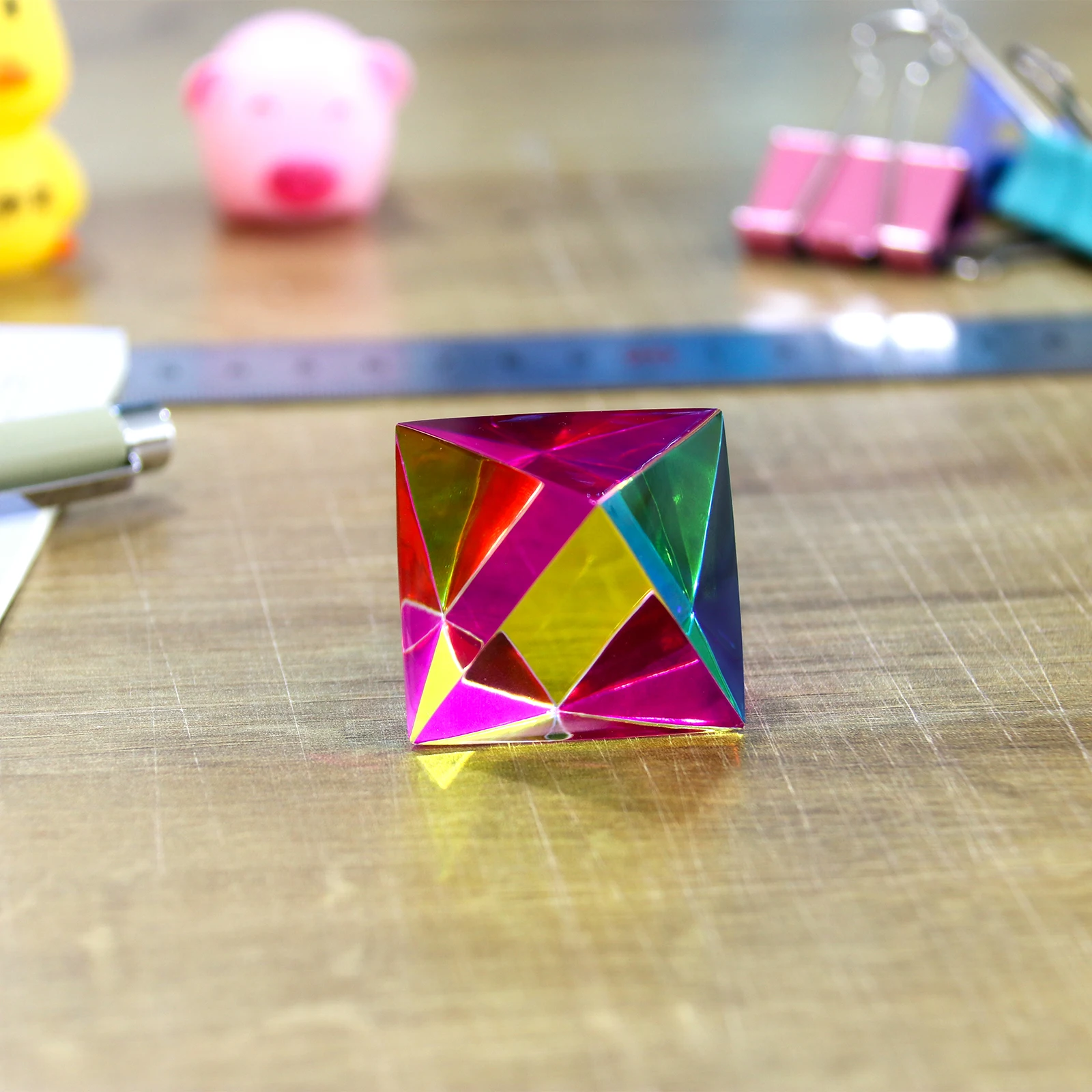 ZhuoChiMall CMY Orthoctahedron, 40mm (1.57 inch) Regular Octahedron Prism