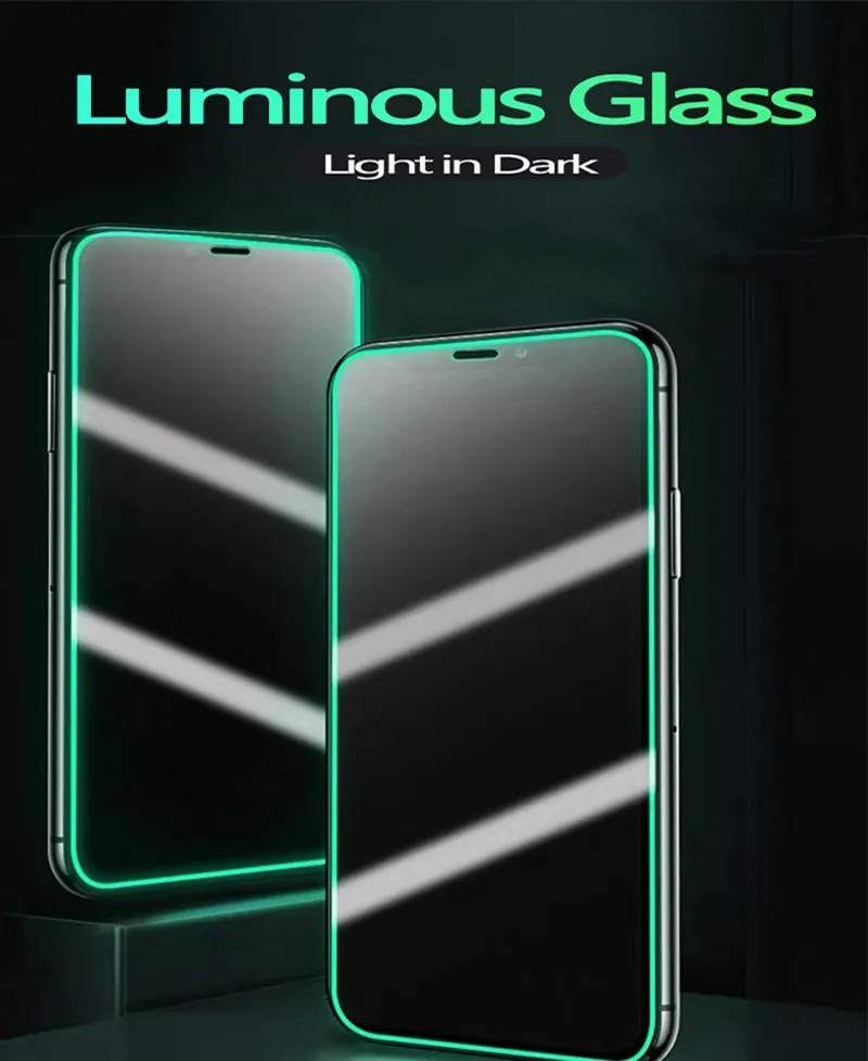 Durable iPhone X XS 13 12 11 Pro Max XR Screen Protector Luminous Protective Glass for iPhone SE 6S 7 8 Plus