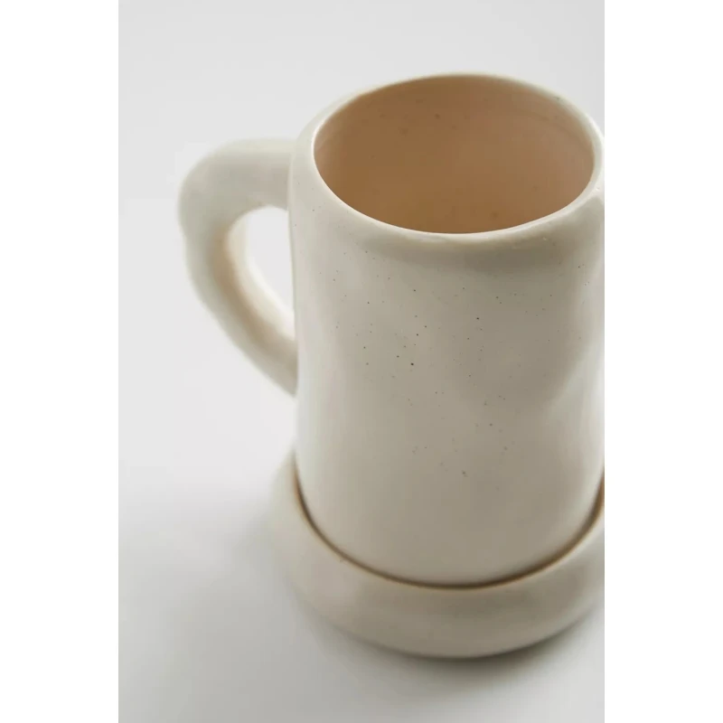 Elegant matte drinkware gift item big speckled mugs cheap handmade wholesale custom logo ceramic mug with saucer