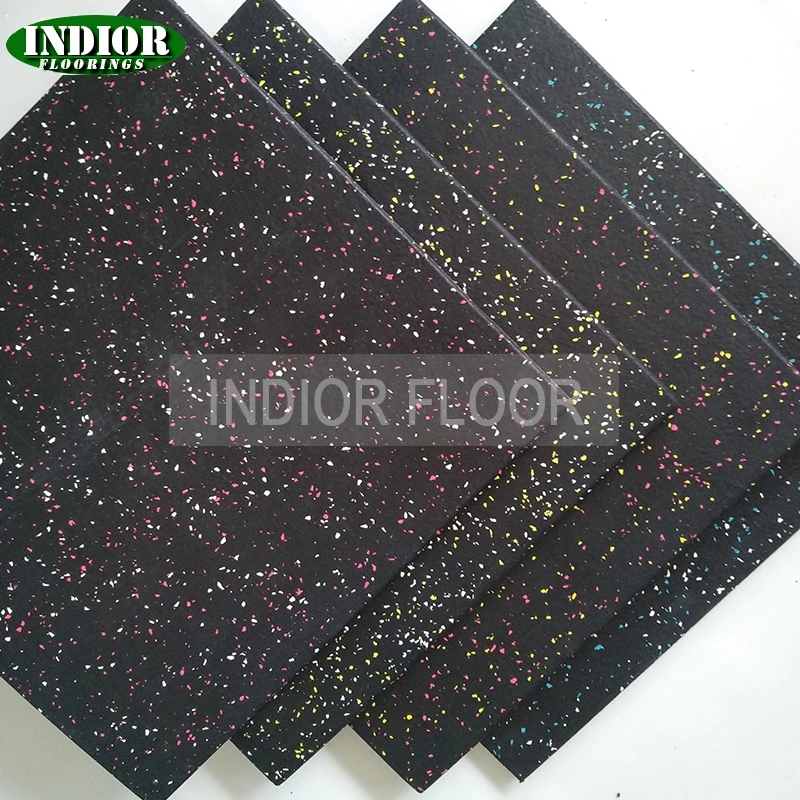 Indonesia Non Toxic Gym 1m*1m*15mm Rubber Flooring Mat / Rubber Floor Tiles