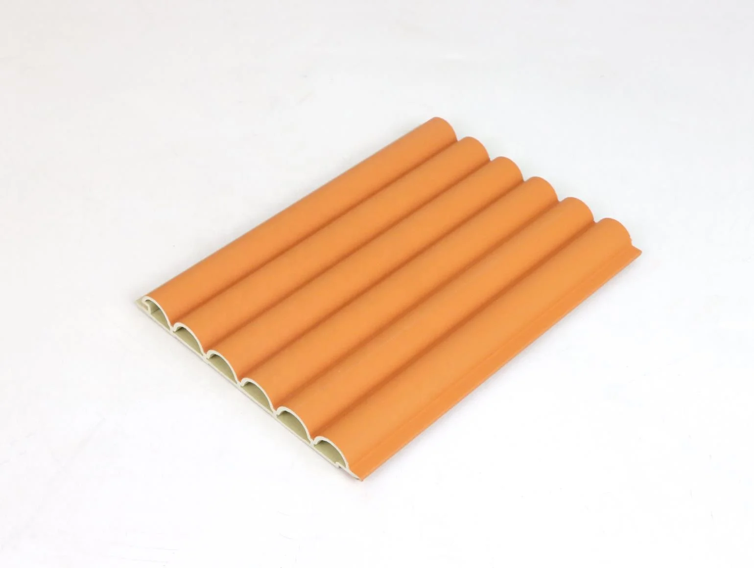 Round fluted PVC wall panel Wood Grain PVC WPC Wall Panels Designs For Decor Fluted Wall Panel Wood Plastic Composite Clad Slat