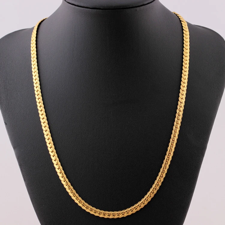 
Simple Plated Gold Copper Chain Necklaces for Women Men Fashion Jewelry Accessories 