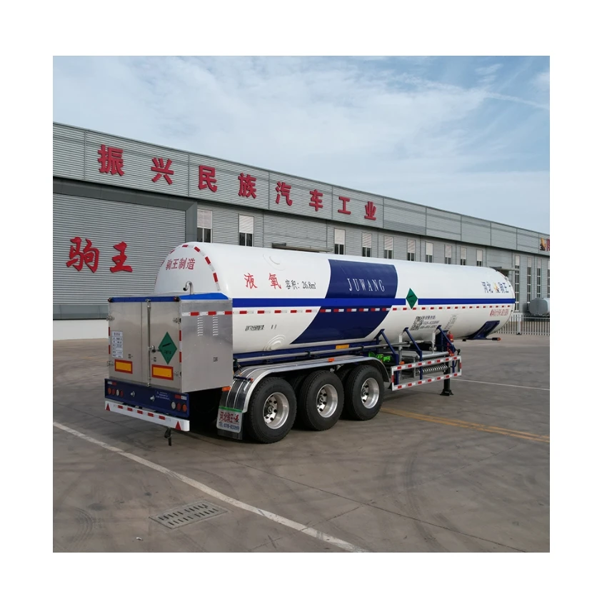 High-strength Steel Heavy Load Liquid 26.8m3 Cryogenic Gas Liquid Oxygen tank Semi Trailer Truck for Sale