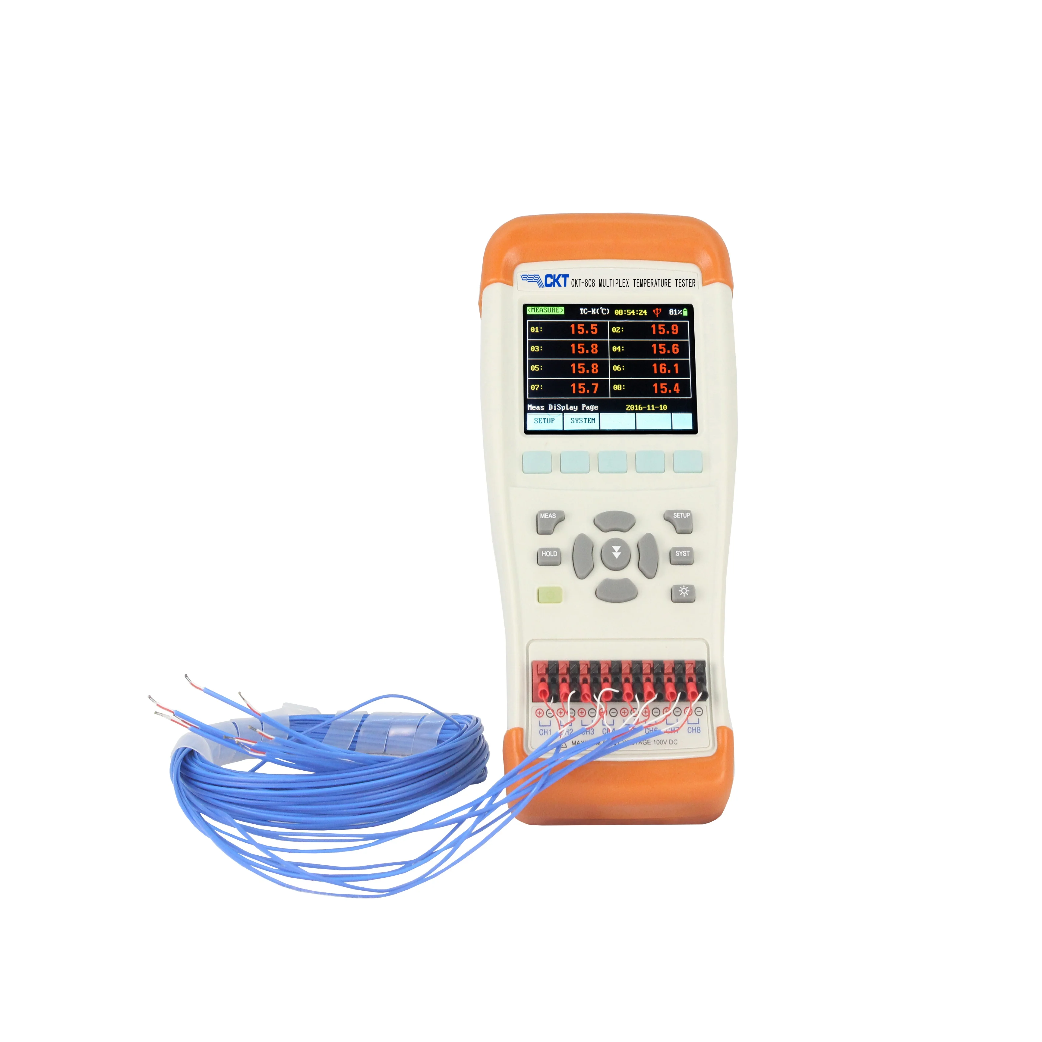 CKT-808 Multi Channel Temperature Data Dogger Display 8 Points of Temperature