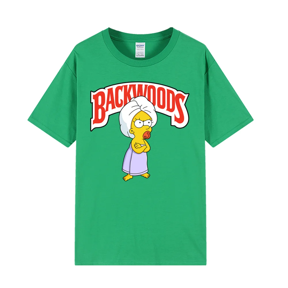 Wholesale Custom Branded Heat Transfer DTG Screen Printing Heavyweight Cotton Backwoods Cookie Simpson T Shirt For Men