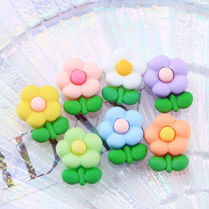 Cheap Colorful Rouse Flower Plastic Accessories Resin Charm Flat Back For DIY Hair Clip