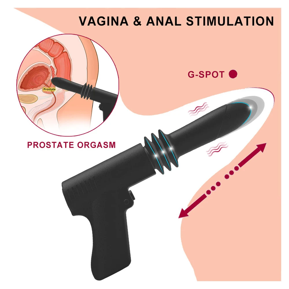 SHUNQU Telescopic Pussy Massage Gun Masturbation Sexual Tool Anal Sex Toys Vagina Dildo Vibrators For Women